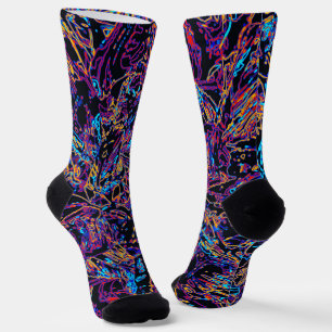 Multicolor gebogene Linienmuster Socken