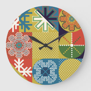 Multicolor Geometrie: Hintergrund der lokalen Schn Große Wanduhr