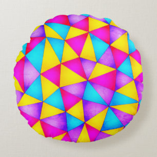 Multicolor geometrische Formen Drehkissen Rundes Kissen