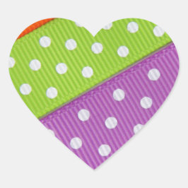 Multicolor-Gepunktet-Band Herz-Aufkleber