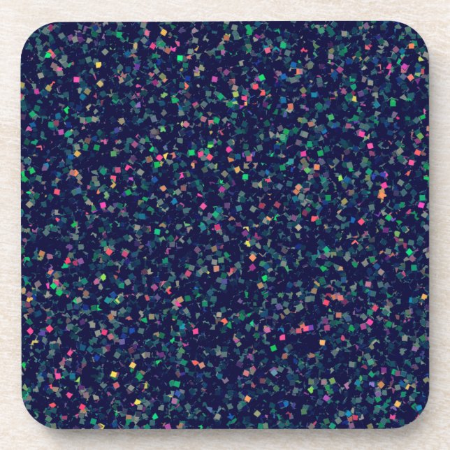 Multicolor Glitzer Confetti Getränkeuntersetzer (Vorderseite)
