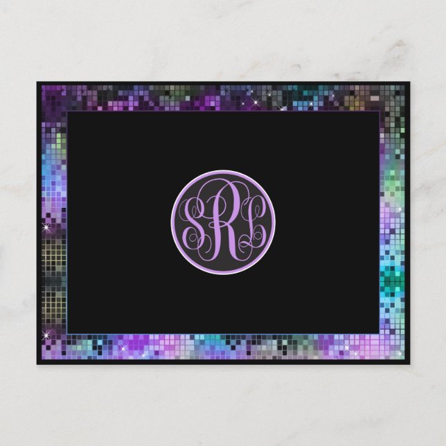 Multicolor Glitzer und Glitzern Dankeschön Karte (Vorderseite)