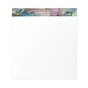 Multicolor Gold Alkoholtupfer Abstrakte Kunst Notizblock