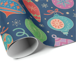 Multicolor Gold Weihnachtsbaum Dekoration Muster Geschenkpapier