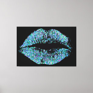 Multicolor Grit Glitzer Lips #15 Leinwanddruck
