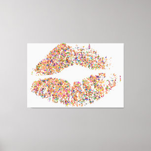 Multicolor Grit Glitzer Lips #28 Leinwanddruck
