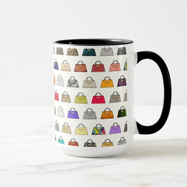 Multicolor Handbag Muster Kaffeemaschine Tasse (Rechts)