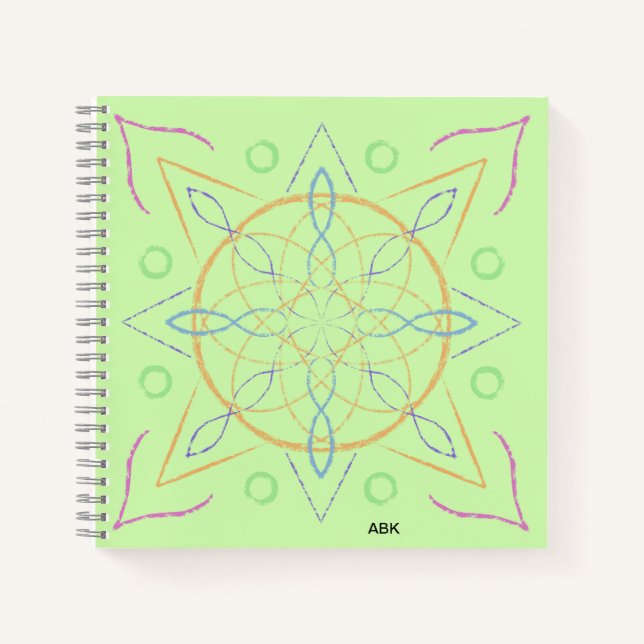 Multicolor HandGezeichnet Mandala Notizbuch (Vorderseite)