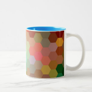 Multicolor Hexagon Zickzack Muster 2 Zweifarbige Tasse