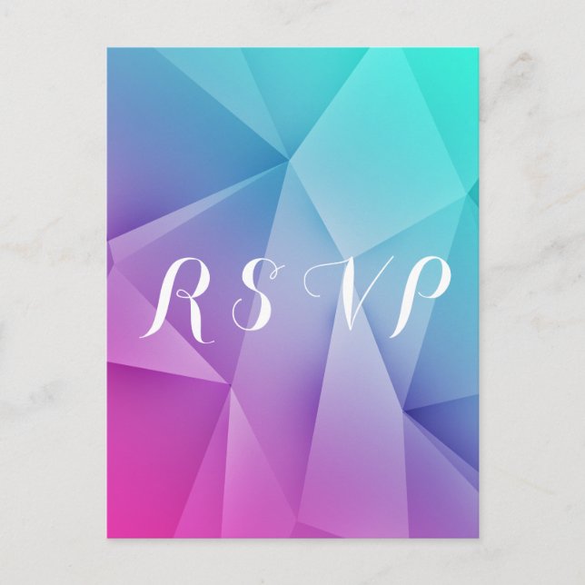 Multicolor Jewel Tones Wedding RSVP Postcard Einladungspostkarte (Vorderseite)
