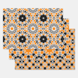 Multicolor Kaleidoskopische marokkanische Mosaikmu Geschenkpapier Set