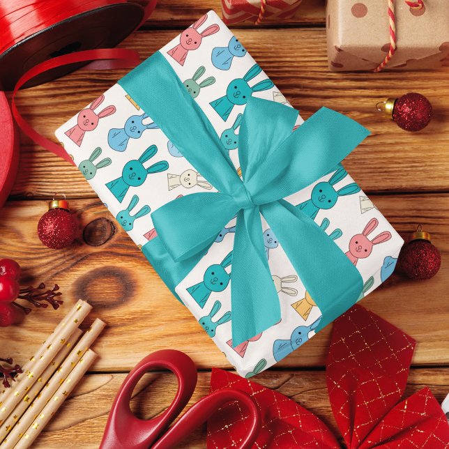 Multicolor-Kaninchen-Cartoon Geschenkpapier (easterbunny cartoon birthday packing gift wrap,gift wrapping paper,return gift wrap paper,paper gift)