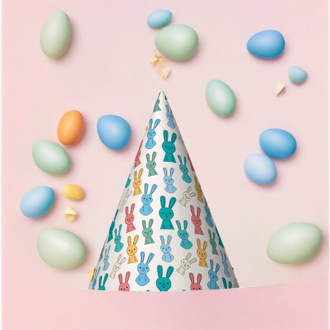 Multicolor-Kaninchen-Cartoon Partyhütchen (easter bunny Paper party hat, Kids,adults,party birthday hat,Baby Shower,wedding,celebration hat)