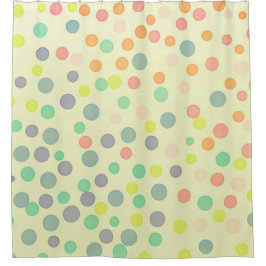 Multicolor-Konfetti-Punkte auf pastellgelb Duschvorhang