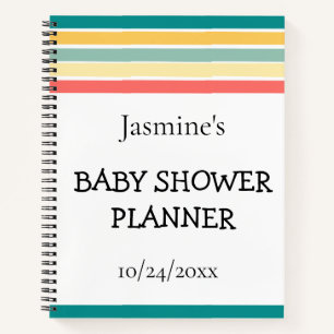 Multicolor Let's Get Beachy Baby Shower Planner Notizbuch