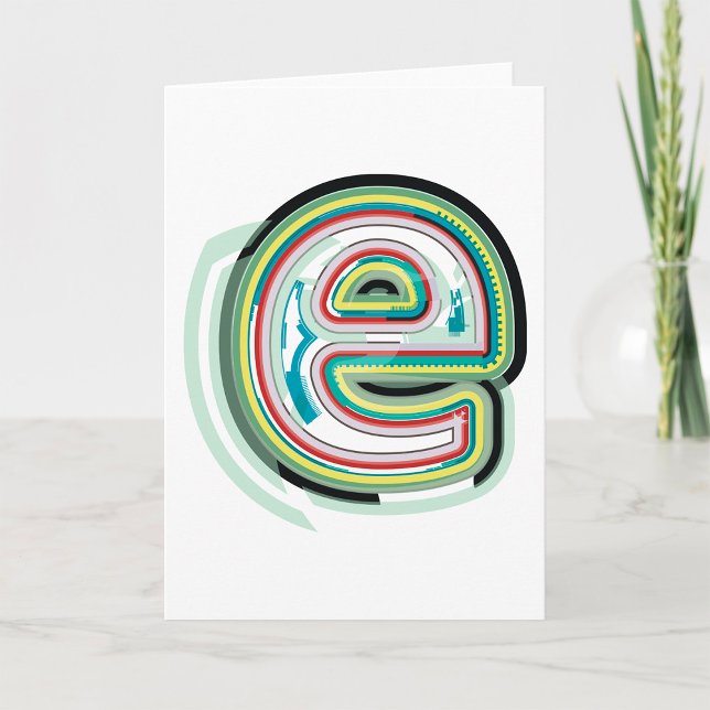 Multicolor Letter E Abstrakt Moderne Typografie Karte (Von Creator hochgeladen)