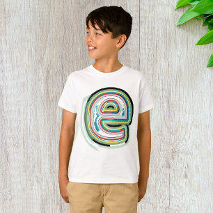 Multicolor Letter E Abstrakt Moderne Typografie T-Shirt