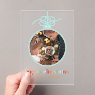 Multicolor Lettering Weihnachtsschmuck Foto Acryleinladungen
