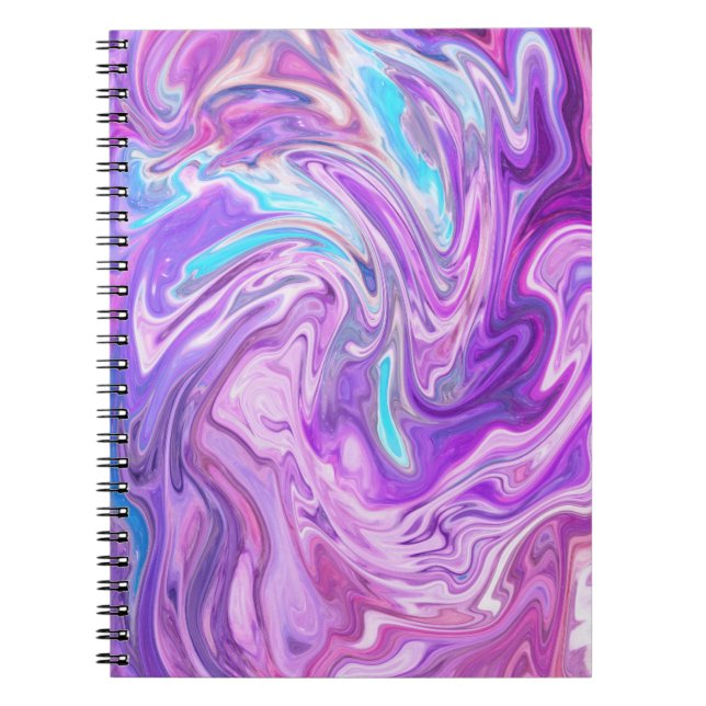 Multicolor Lila Marble Spiral Notebook Notizblock (Vorderseite)