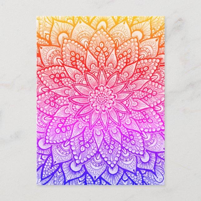 Multicolor-Mandala-Design Original-Kunst  Postkarte (Vorderseite)