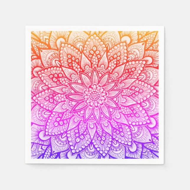 Multicolor-Mandala-Design Original Kunst  Serviette (Vorderseite)