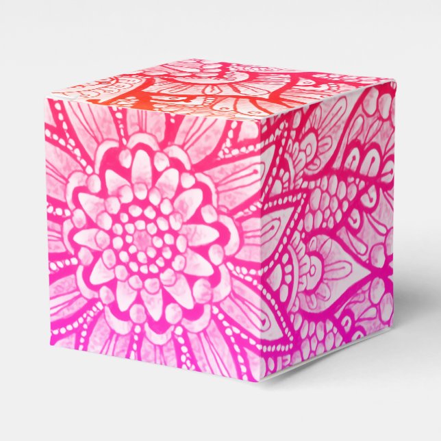 Multicolor-Mandala-Design Originalkunst  Geschenkschachtel (Vorderseite)
