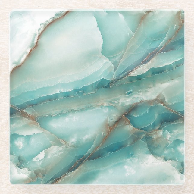 Multicolor-Marmor: Onyx-Glaseffekt. Glasuntersetzer (Vorderseite)