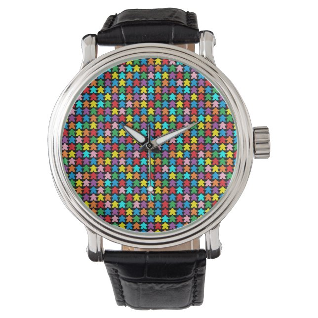 Multicolor Meeples Watch Armbanduhr (Vorderseite)