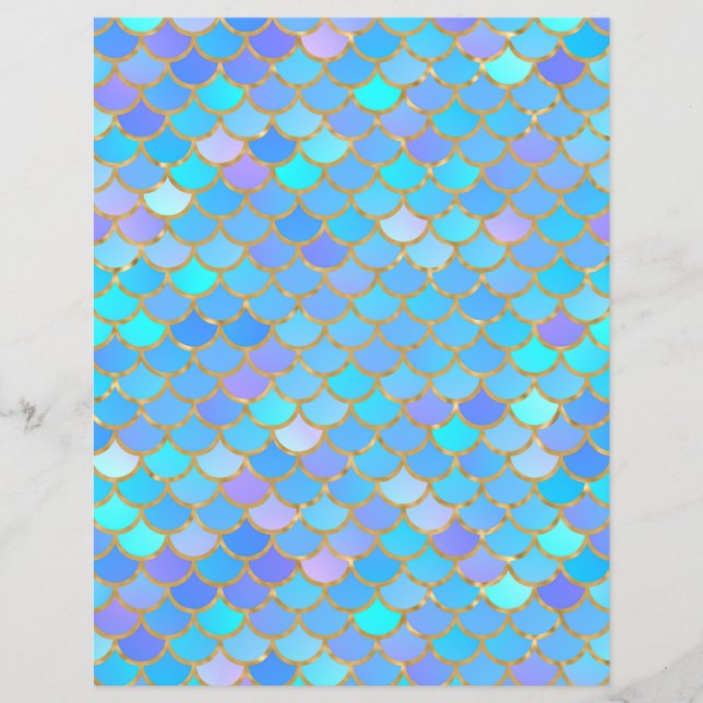Multicolor Mermaid Scales Scrapbook Paper (Vorderseite)