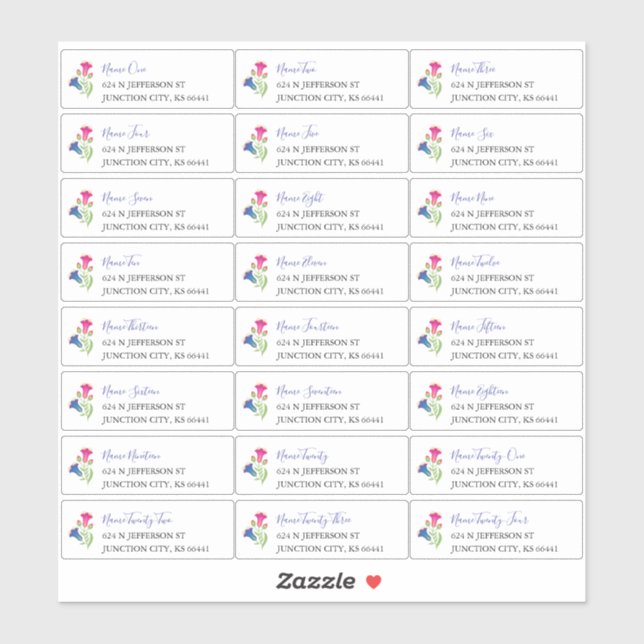 Multicolor Mexican Floral Guest Address Labels (Blatt)