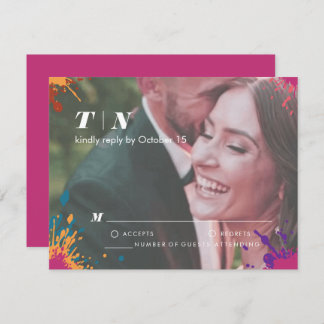 Multicolor Modern Response Card für Hochzeiten RSVP Karte