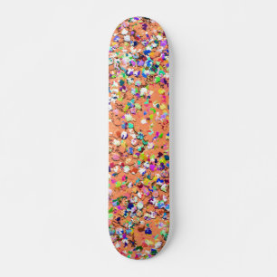 Multicolor Mosaic Modern Grit Glitter #5 Skateboard