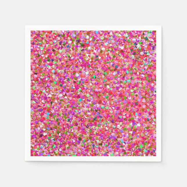 Multicolor Mosaic Modern Grit Glitzer #4 Serviette (Vorderseite)