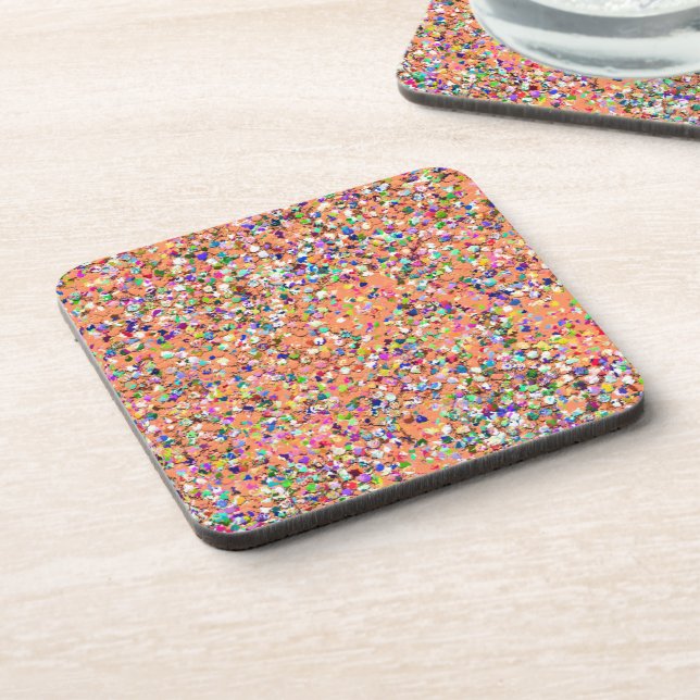 Multicolor Mosaic Modern Grit Glitzer #4 Untersetzer (Linke Seite)