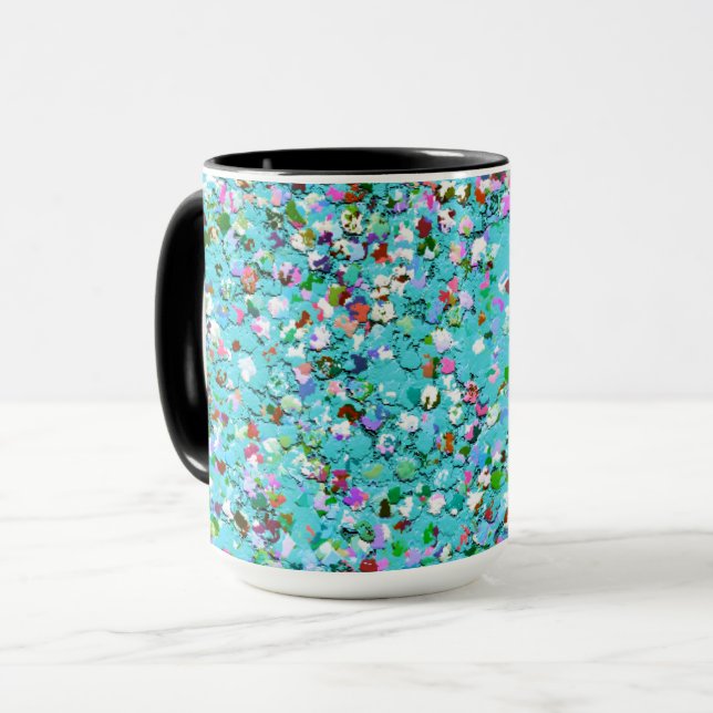 Multicolor Mosaic Modern Grit Glitzer #7 Tasse (Vorderseite Links)