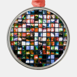 Multicolor Mosaic Squares Weihnachtsdekoration Ornament Aus Metall