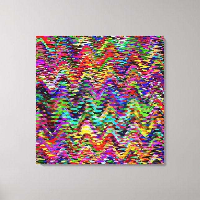 Multicolor Mosaic Wave Muster #4 Leinwanddruck (Vorderseite)