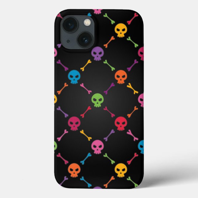 Multicolor-Muster mit Schädeln Case-Mate iPhone Hülle (Rückseite)