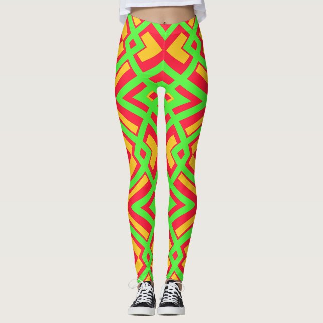 Multicolor-nahtloses Muster "Ratti_Creative_Arts" Leggings (Vorderseite)