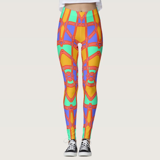 Multicolor-nahtloses Muster "Ratti_Creative_Arts" Leggings (Vorderseite)