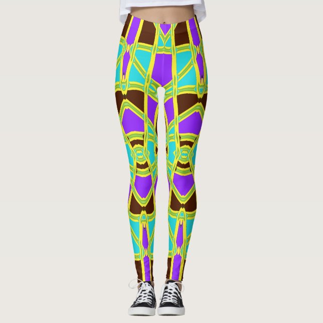 Multicolor-nahtloses Muster "Ratti_Creative_Arts" Leggings (Vorderseite)