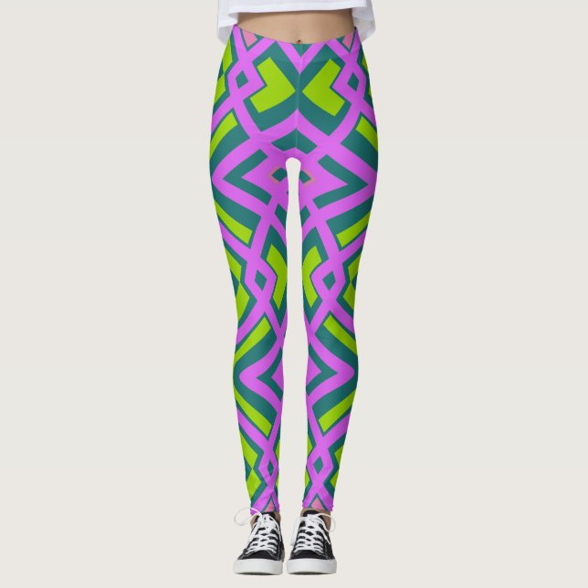 Multicolor-nahtloses Muster "Ratti_Creative_Arts" Leggings (Vorderseite)