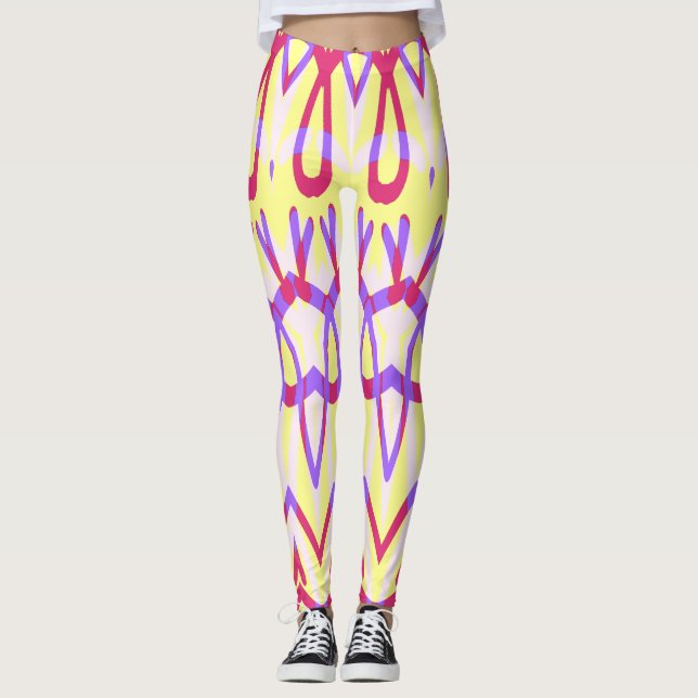 Multicolor-nahtloses Muster "Ratti_Creative_Arts" Leggings (Vorderseite)
