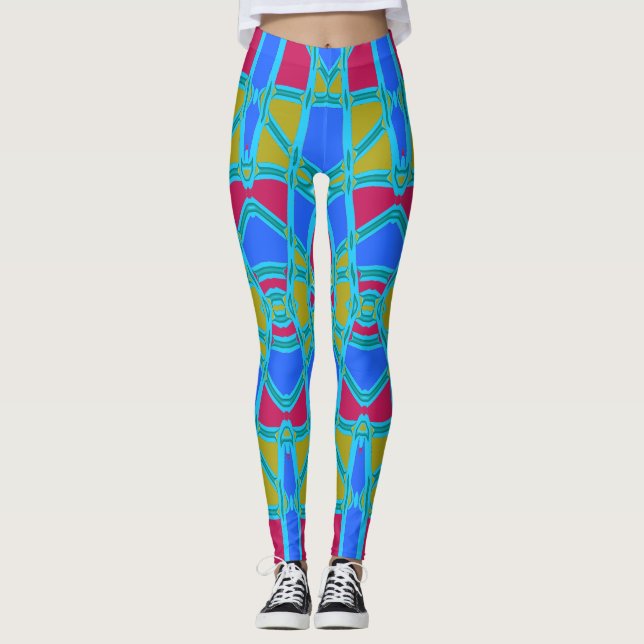 Multicolor-nahtloses Muster "Ratti_Creative_Arts" Leggings (Vorderseite)