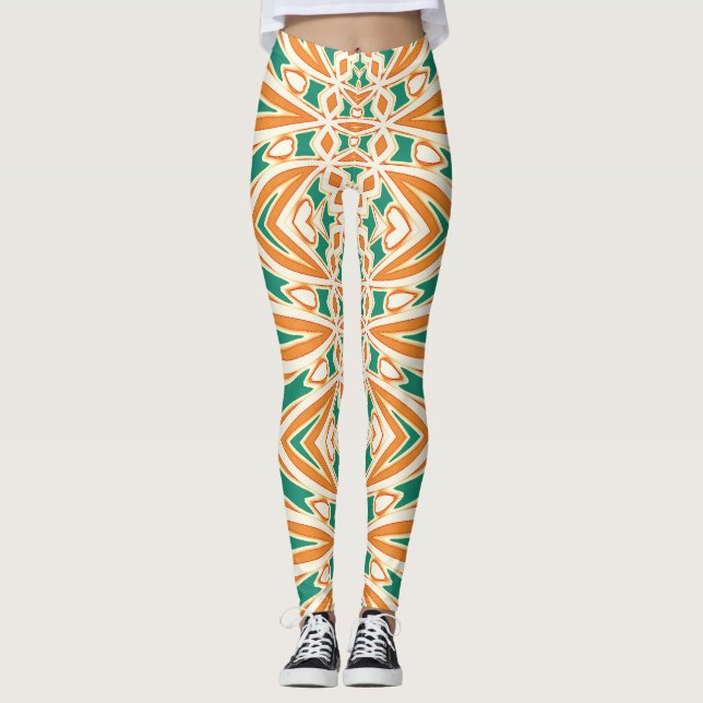 Multicolor-nahtloses Muster "Ratti_Creative_Arts" Leggings (Vorderseite)