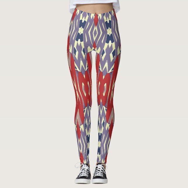 Multicolor-nahtloses Muster "Ratti_Creative_Arts" Leggings (Vorderseite)