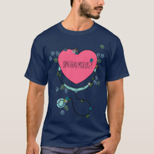 Multicolor Ophthalmologie Herz Niedlich Pink Ophth T-Shirt