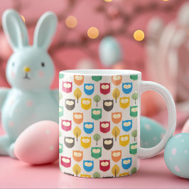 Multicolor Owl Muster Kaffeetasse