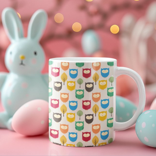 Multicolor Owl Muster Kaffeetasse (cups and mugs)