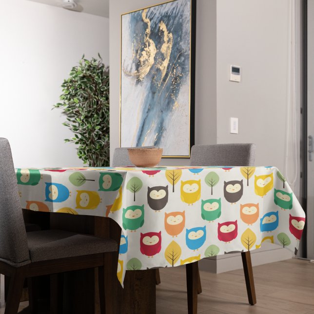 Multicolor Owl Muster Tischdecke (table cloth)